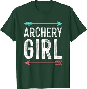 Cool Archery Design Girls Women Bow Hunting Target Sport T-Shirt - T-Shirt | Forest