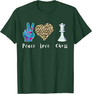 Chess Love Peace Leopard Chess Piece The Queen Lover T-Shirt - T-Shirt | Forest