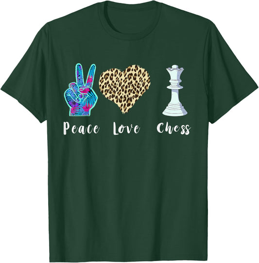 Chess Love Peace Leopard Chess Piece The Queen Lover T-Shirt - T-Shirt | Forest