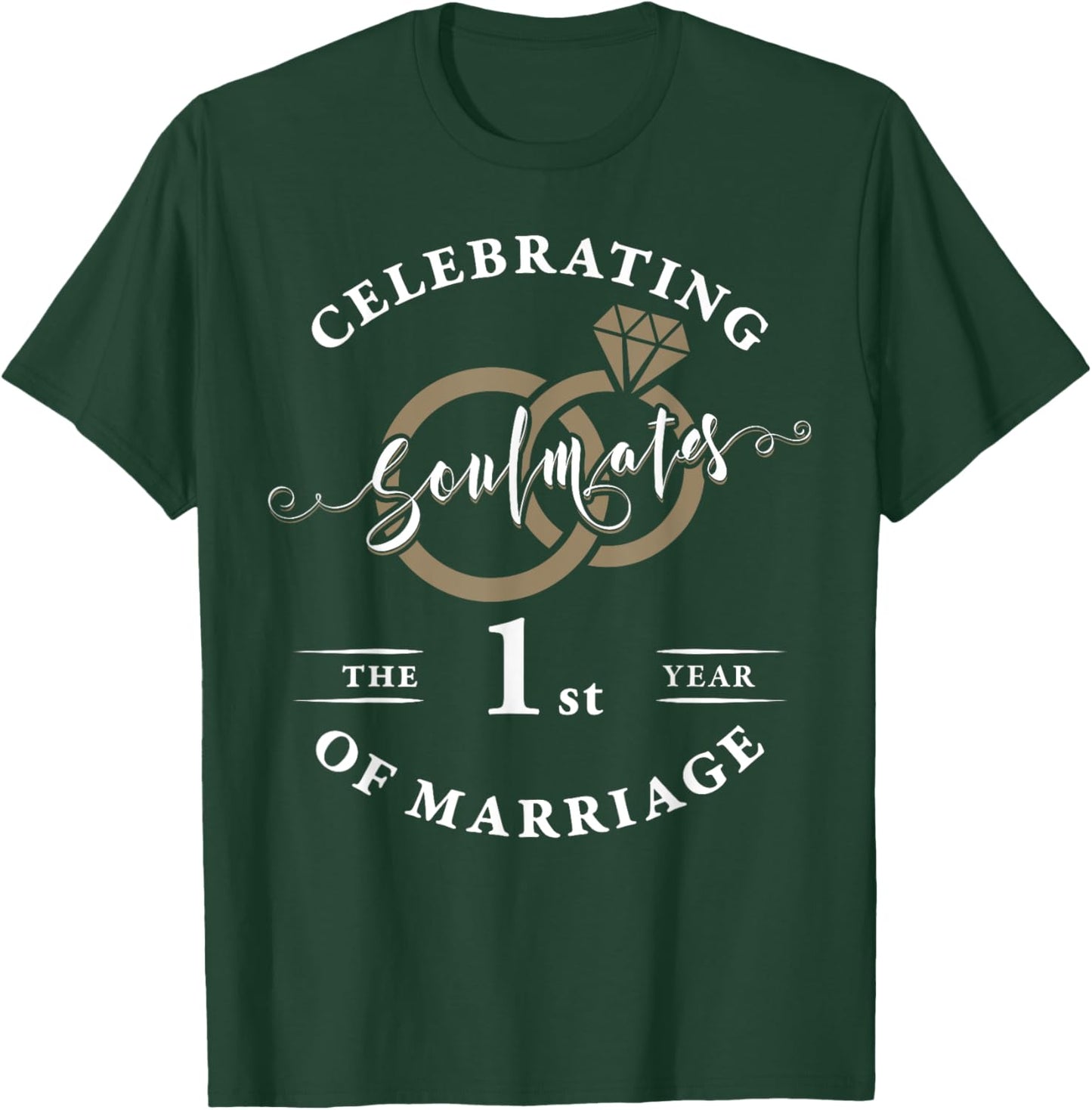 1 Year Wedding Anniversary Couple Husband Wife Matching T-Shirt - T-Shirt | Forest