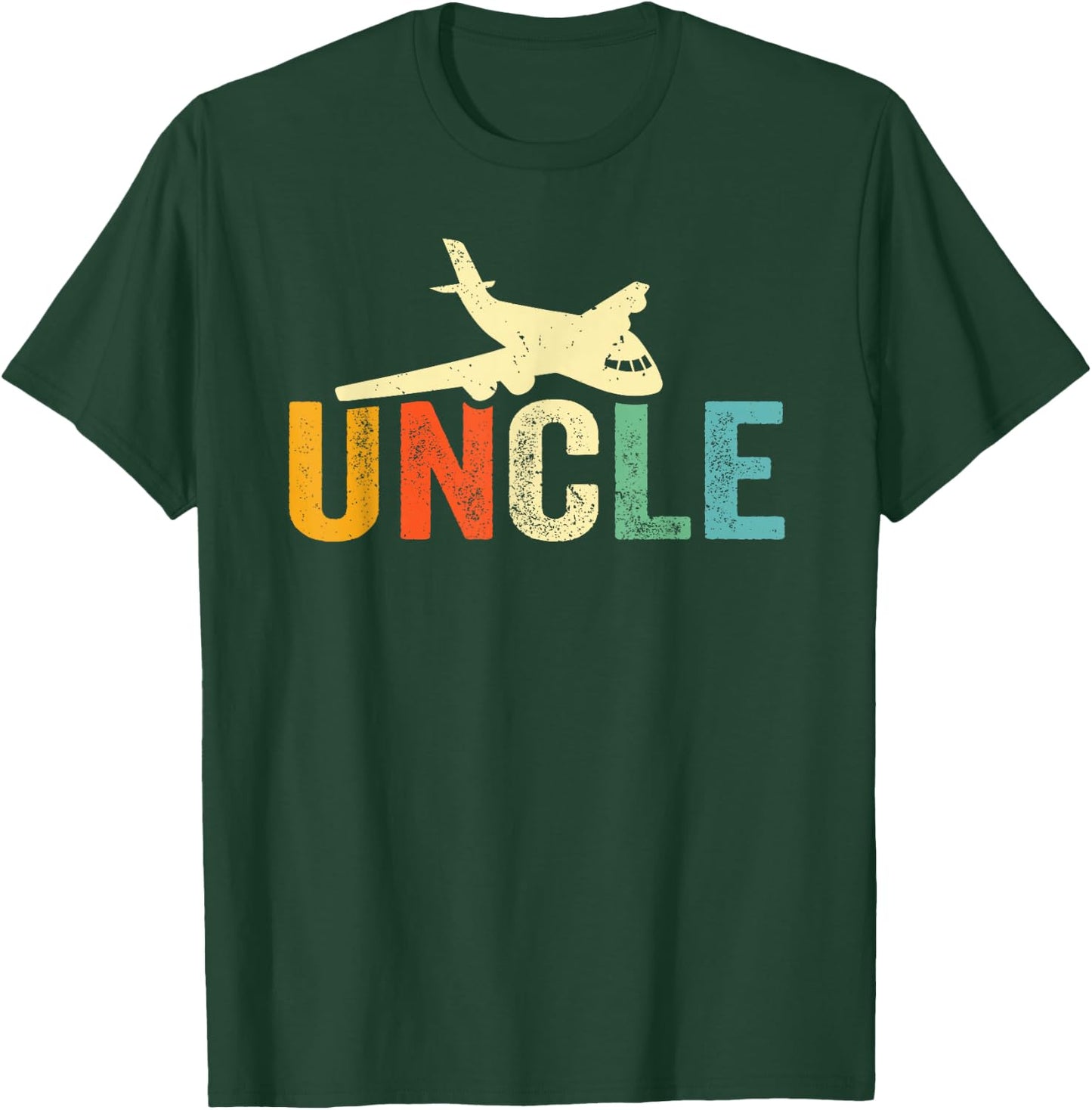 Uncle Airplane Pilot Plane Lover Aircraft Flying From Nephew T-Shirt - T-Shirt | Forest