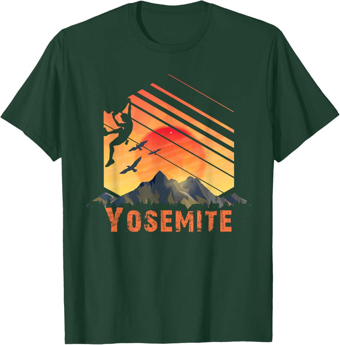 Yosemite N.P. Rock Climbing, Bouldering and Hiking T-Shirt - T-Shirt | Forest