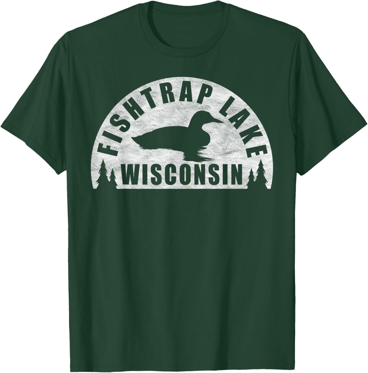 Fishtrap Lake Northern Wisconsin Loon T-Shirt - T-Shirt | Forest