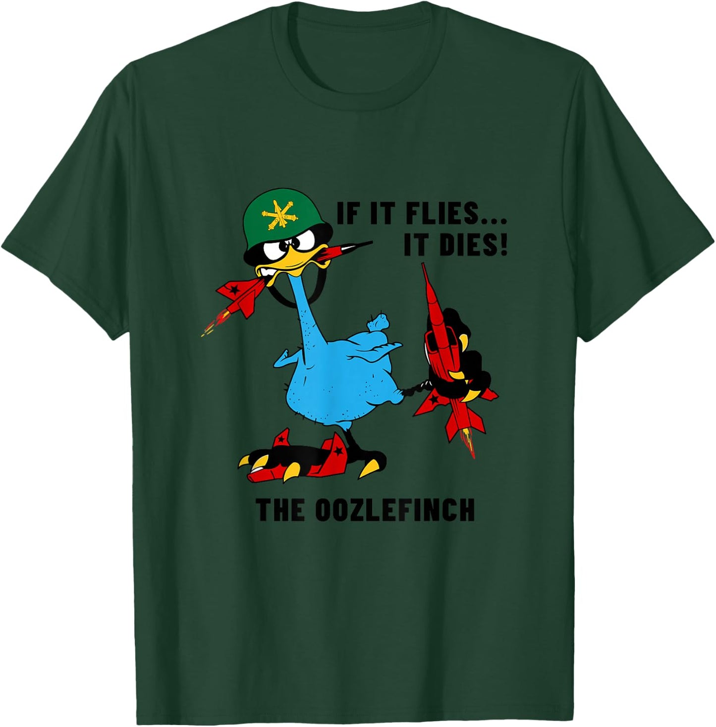 Air Defense Artillery Oozlefinch ADA Army Fort Sill Veteran T-Shirt - T-Shirt | Forest