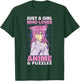 Just A Girl Who Loves Anime | Cute Anime and Puzzles T-Shirt - T-Shirt | Forest