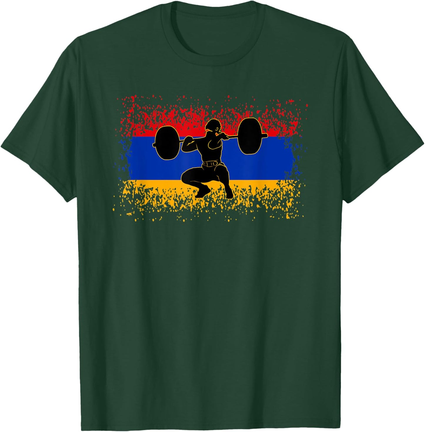 Weightlifting Men Armenia Flag Gym Competitive Workout T-Shirt - T-Shirt | Forest