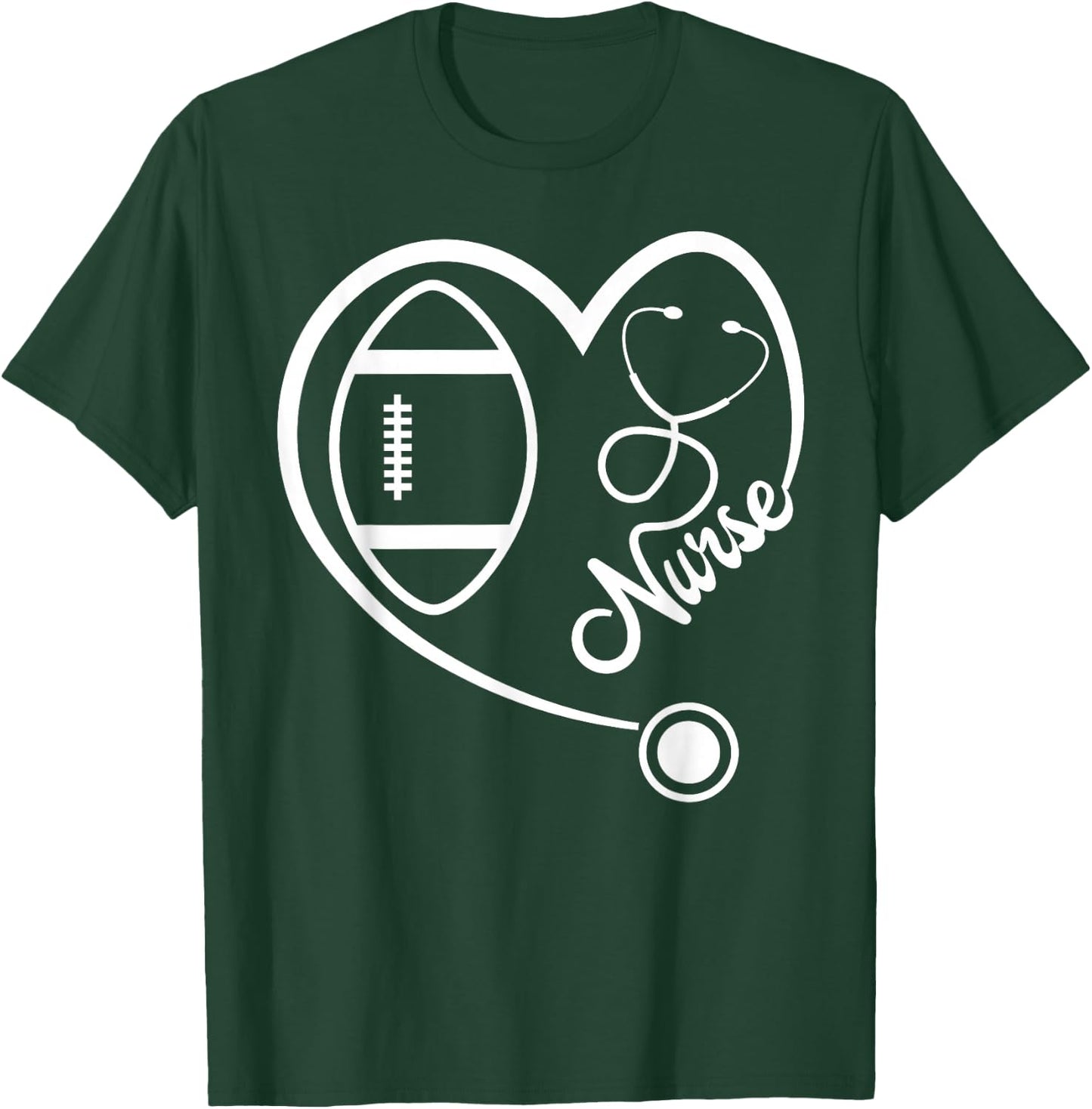 Nurse Football Fan Gift RN CNA LPN T-Shirt - T-Shirt | Forest