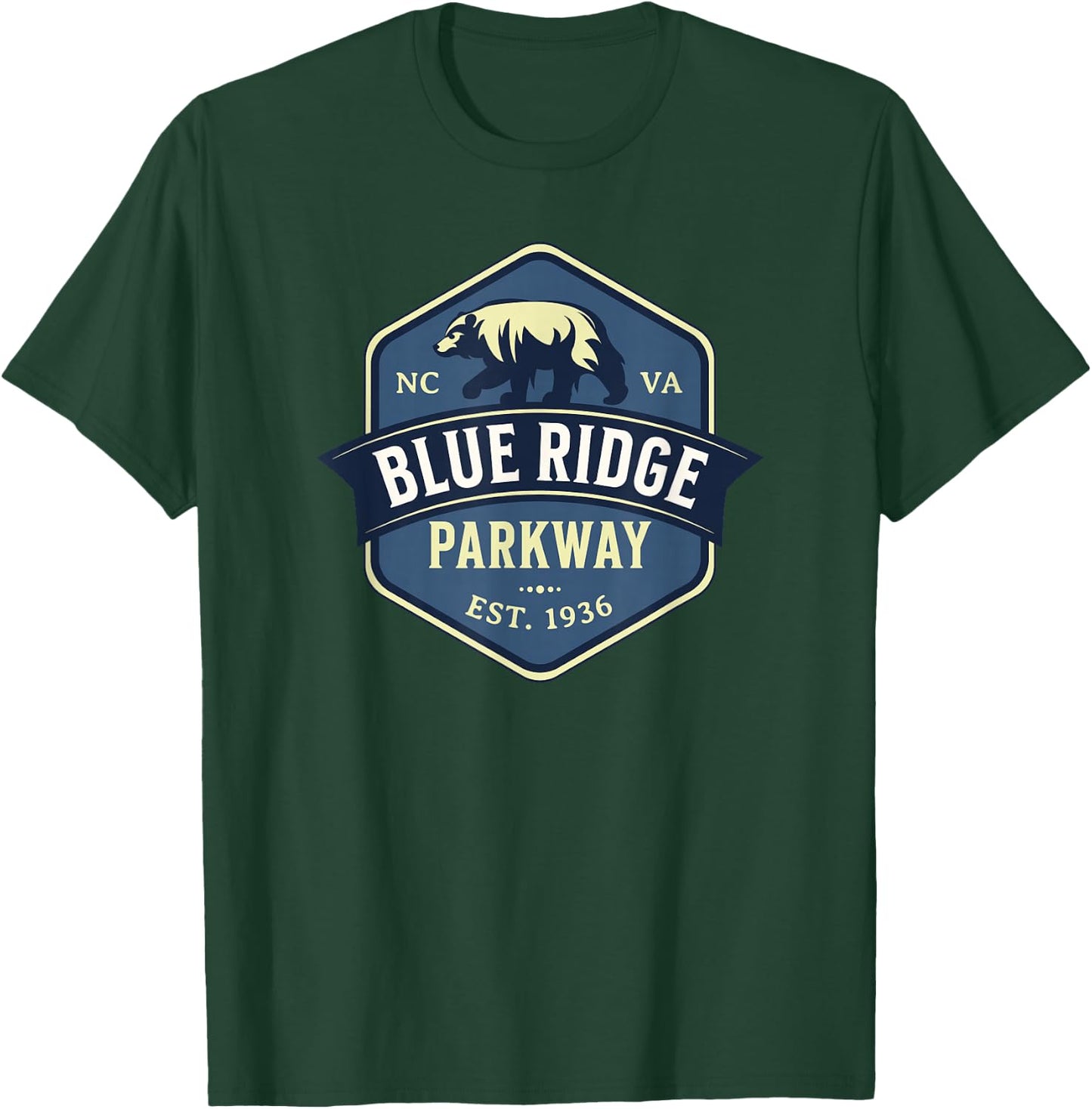 Blue Ridge Parkway Est 1936 Bear Design T-Shirt - T-Shirt | Forest