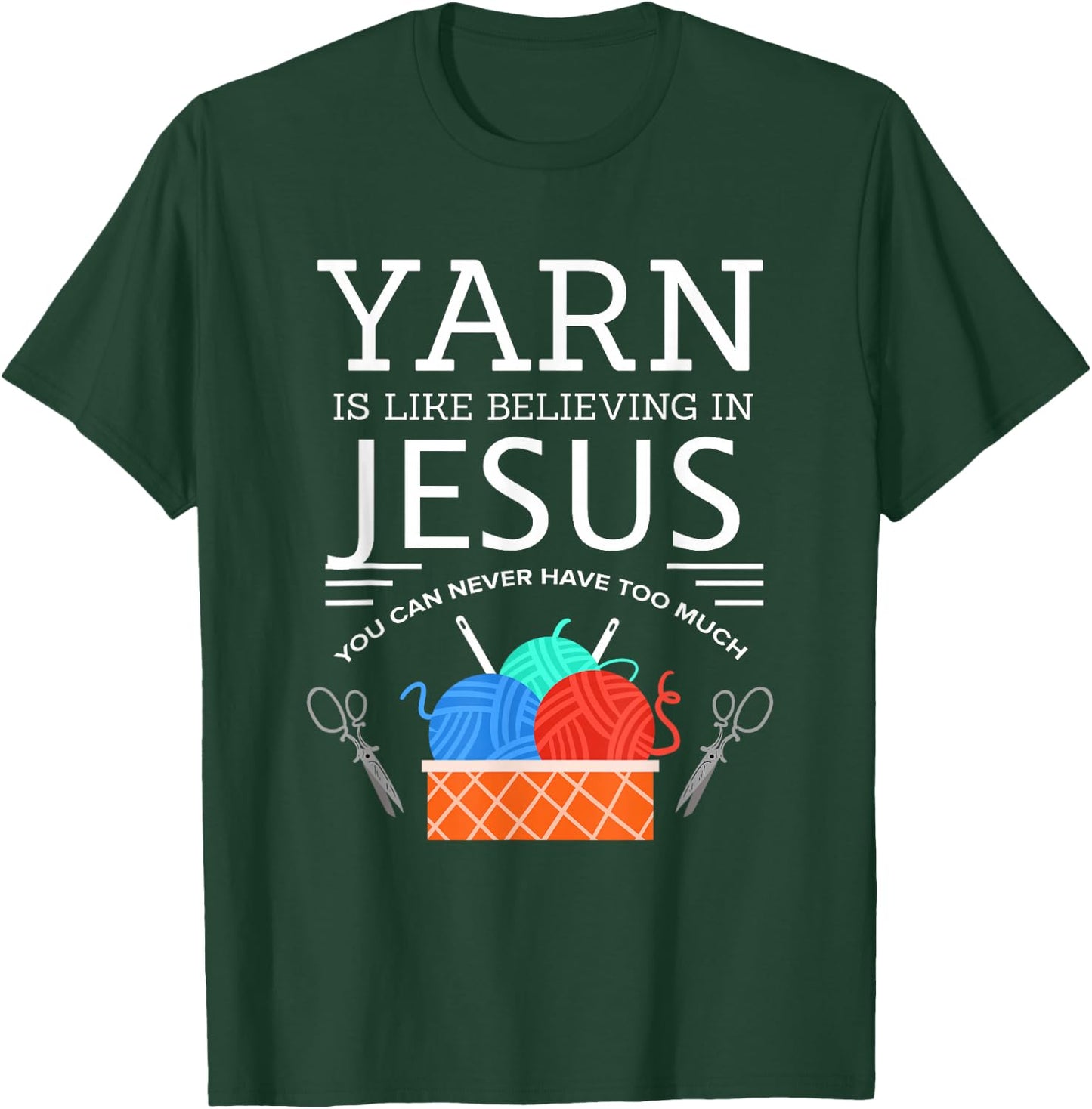 Sewing Jesus Shirt Quilting Yarn Needle Christian T-Shirt - T-Shirt | Forest