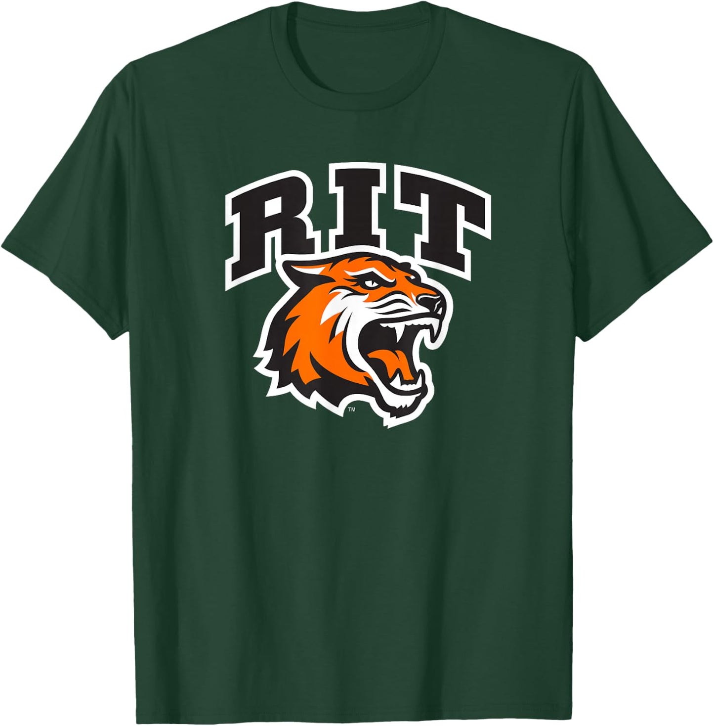 Rochester Institute of Technology RIT Tiger Stacked Logo T-Shirt - T-Shirt | Forest