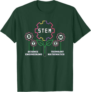 STEM Flowers Science Technology Engineering Math Teacher T-Shirt - T-Shirt | Forest