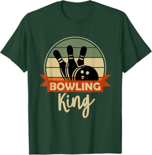 Bowling King Funny Bowling Ball Motif Bowler T-Shirt - T-Shirt | Forest