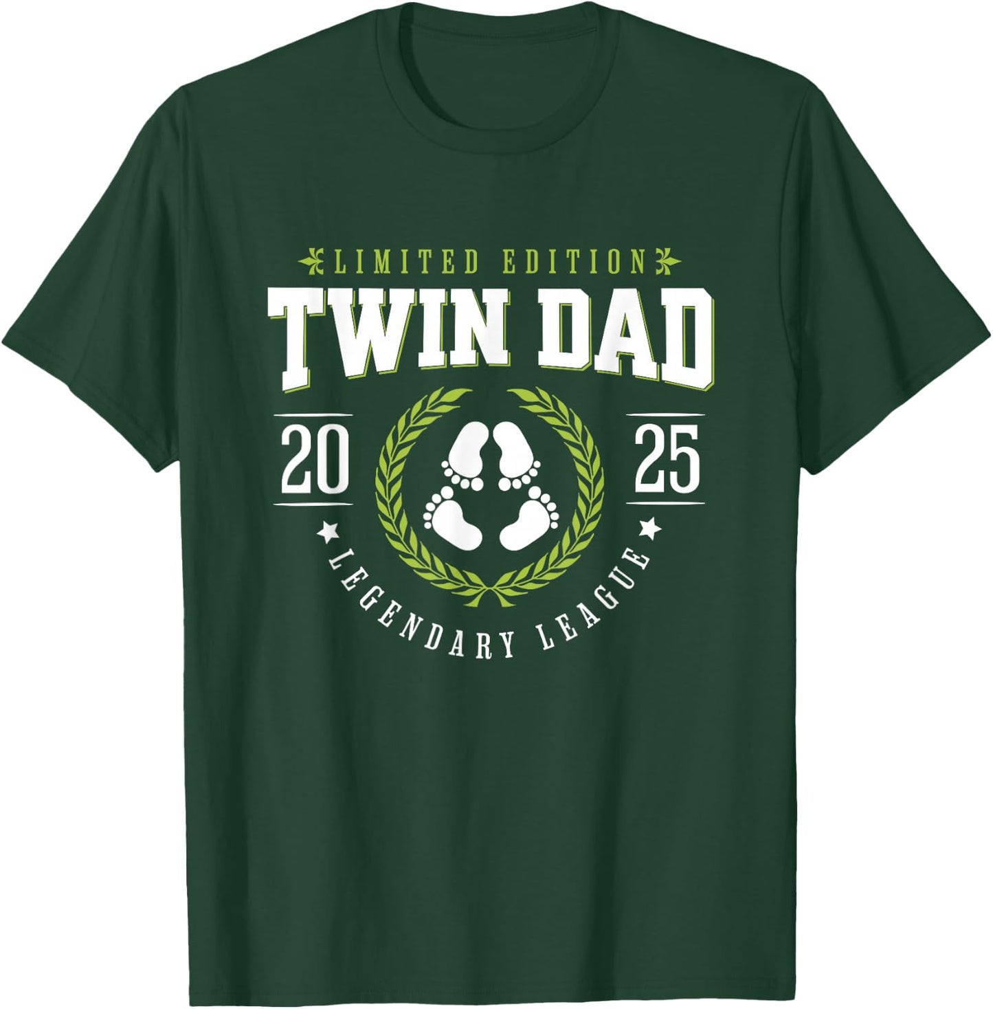 Twin Dad Est 2025 New Father Daddy T-Shirt - T-Shirt | Forest