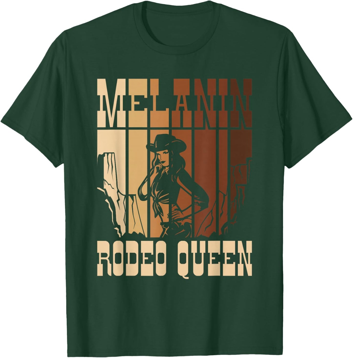 Melanin Rodeo Queen Country African American Cowgirl T-Shirt - T-Shirt | Forest