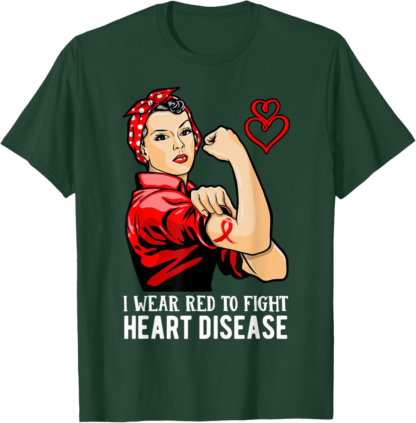 Warrior I Wear Red to Fight Heart Disease Awareness T-Shirt - T-Shirt | Forest