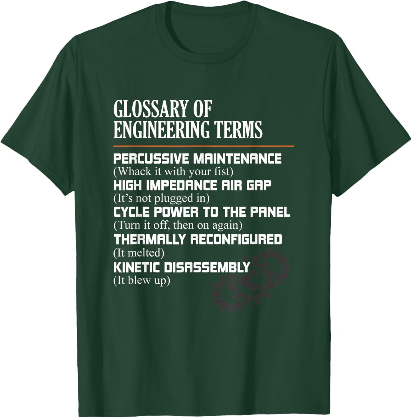 Glossary of Engineering Terms Funny Engineer Definitions Small T-Shirt - T-Shirt | Forest