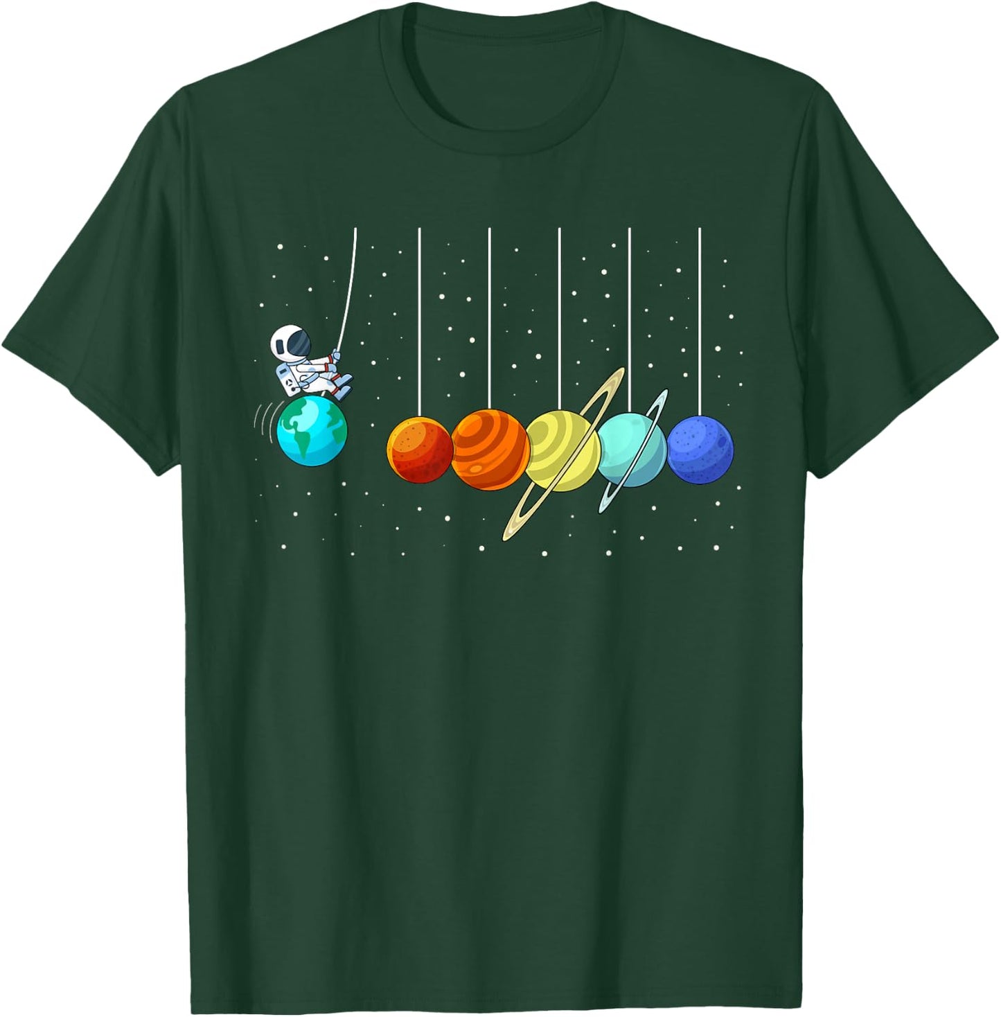 Funny Astronaut Swing Planets Solar System Space science T-Shirt - T-Shirt | Forest