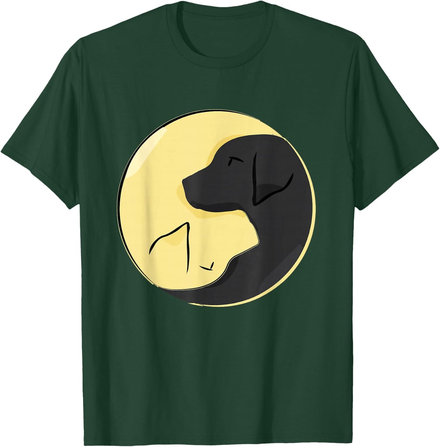 Labrador Yin Yang | Cute Yellow and Black Lab Shirt T-Shirt - T-Shirt | Forest