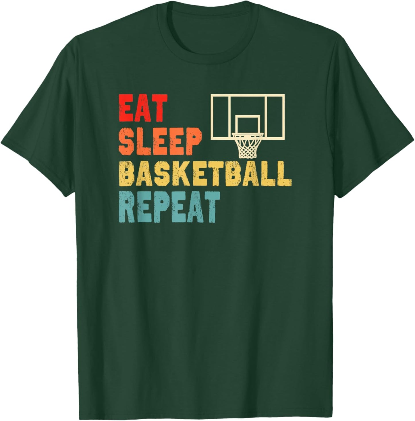 Eat Sleep Basketball Repeat apparel for girls, boys, teens T-Shirt - T-Shirt | Forest