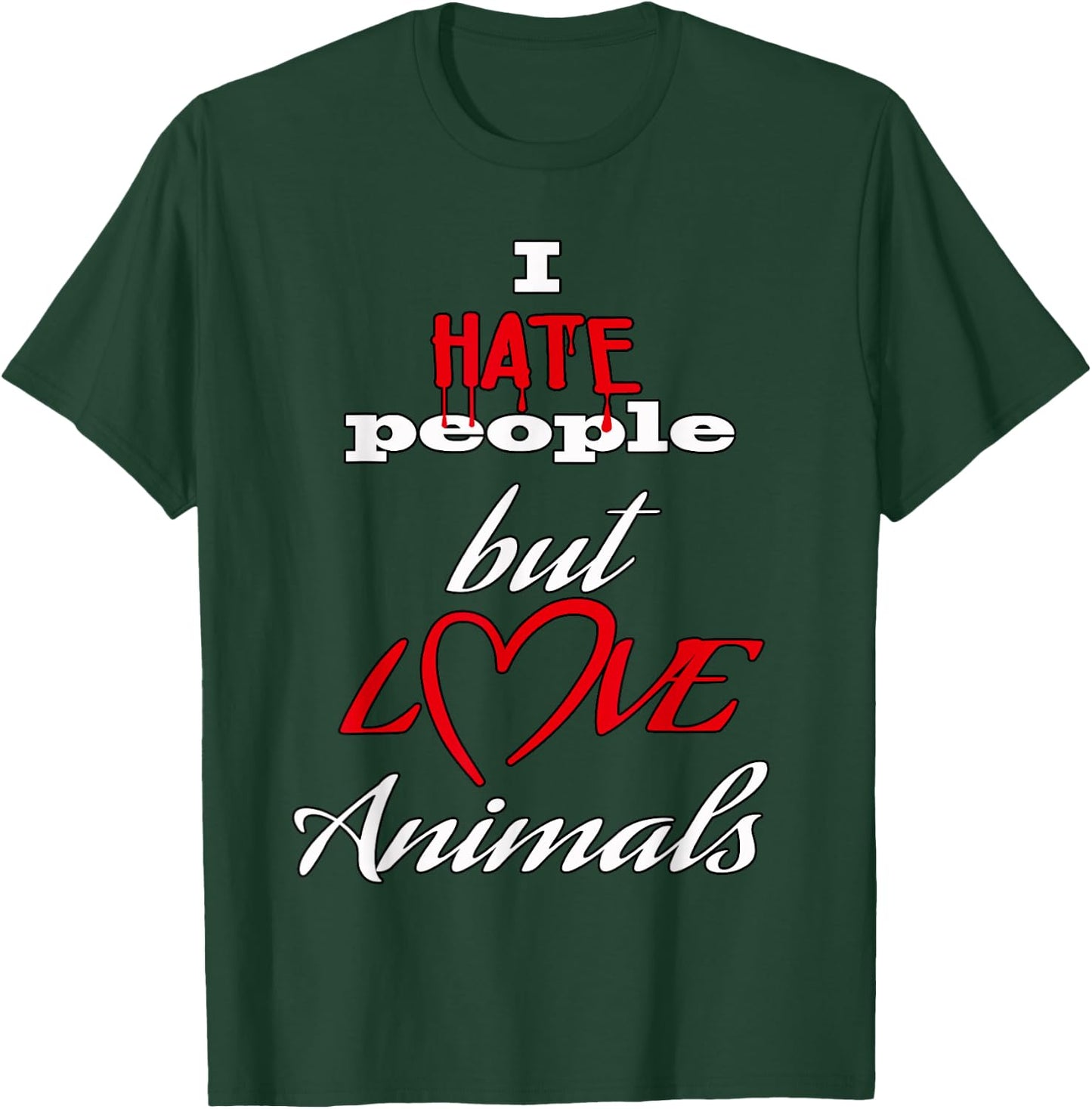 I hate people but love animals dog cat animals animal friend Women Kids T-Shirt - T-Shirt | Forest