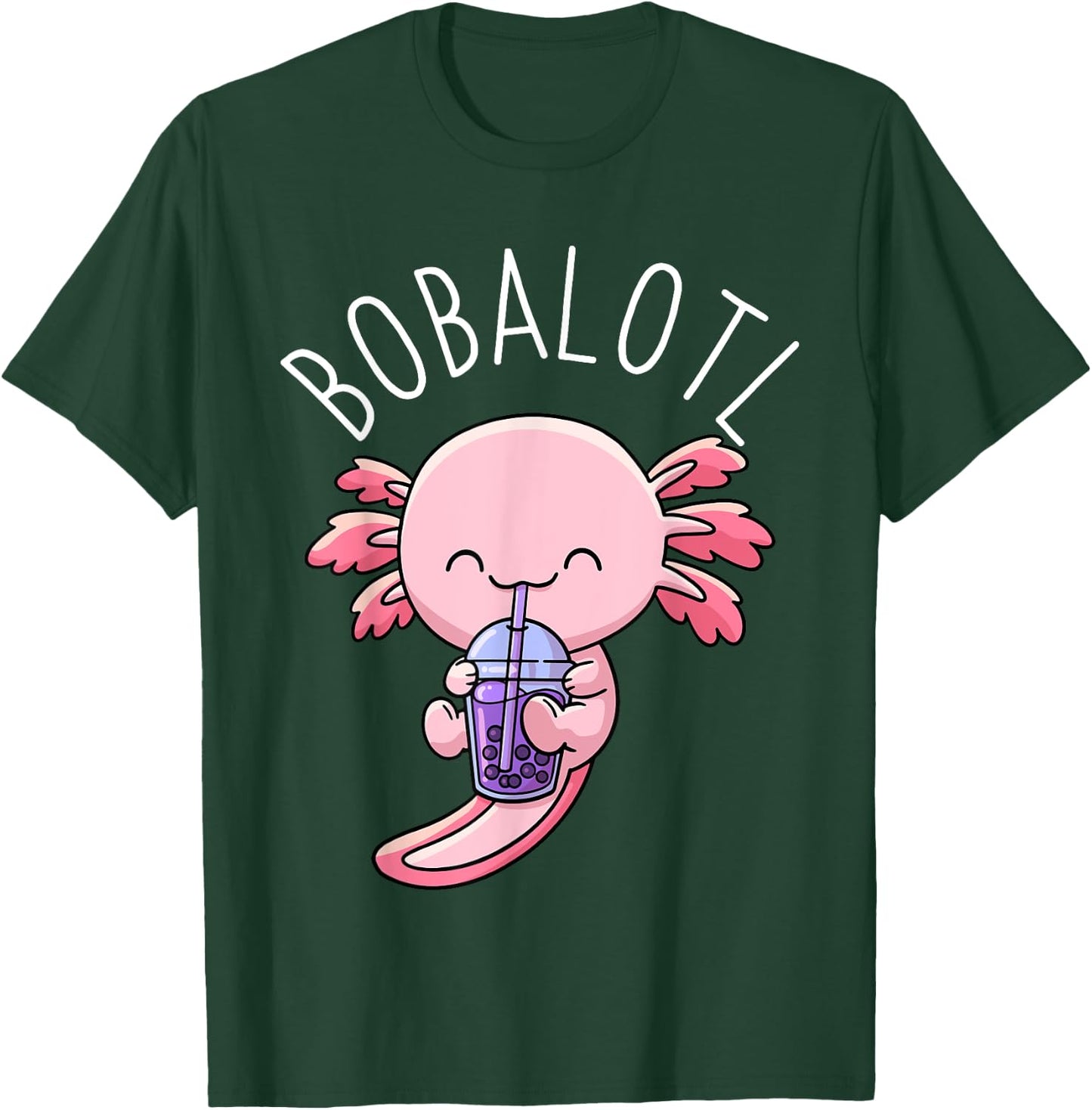 Bobalotl Axolotl Boba Tea Bubble Milk T-Shirt - T-Shirt | Forest