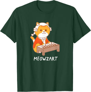 Meowzart Cat Pun Classical Music Piano Funny T-Shirt - T-Shirt | Forest