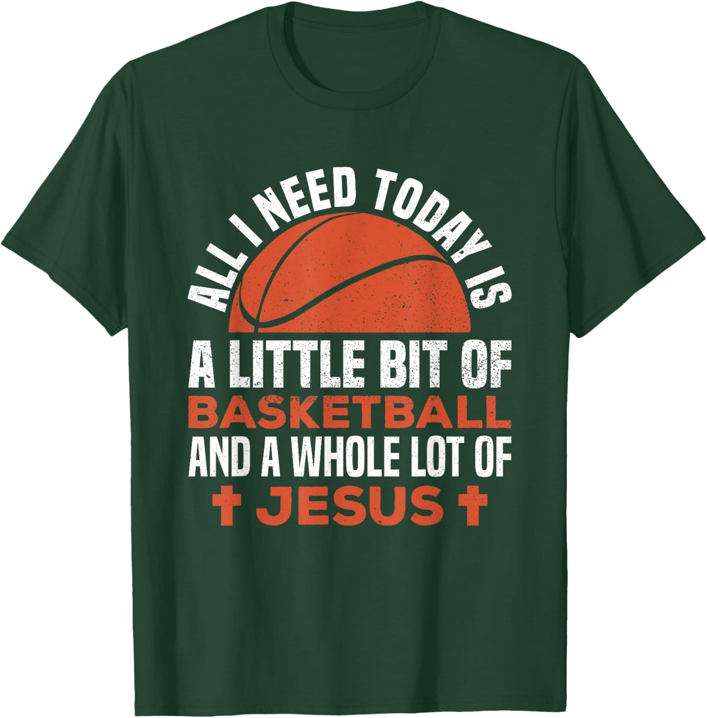Basketball and Jesus Religious Christian T-Shirt - T-Shirt | Forest