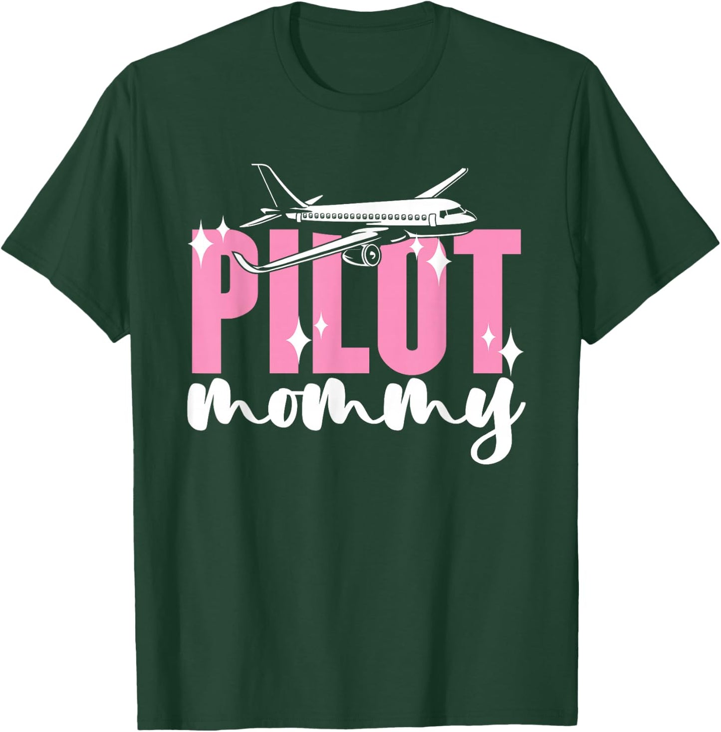 Pilot Mommy Airplane Aviator Aviation Pilot Mom Mother Mama T-Shirt - T-Shirt | Forest