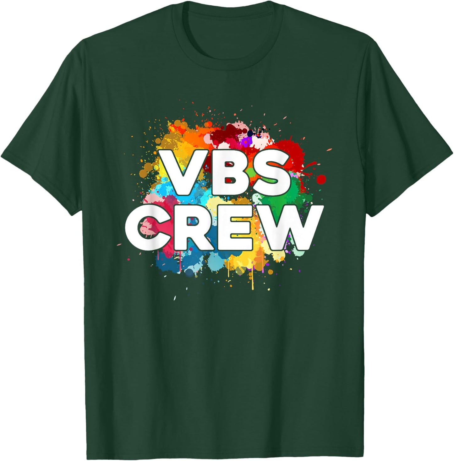 I Love VBS 2024 Crew Vacation Bible School Paint Splatter T-Shirt - T-Shirt | Forest