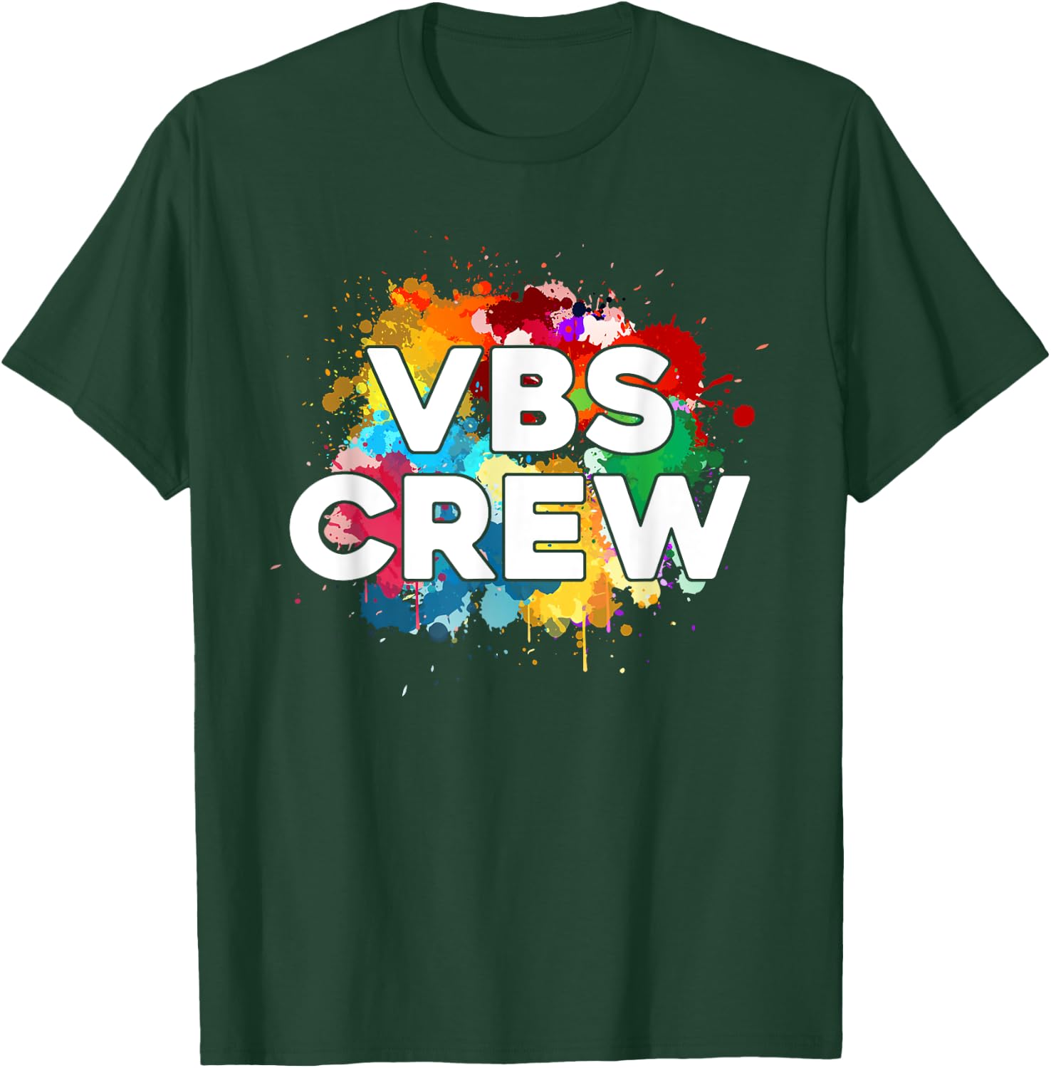 I Love VBS 2024 Crew Vacation Bible School Paint Splatter T-Shirt - T-Shirt | Forest