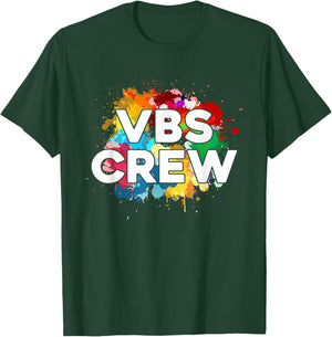 I Love VBS 2024 Crew Vacation Bible School Paint Splatter T-Shirt - T-Shirt | Forest