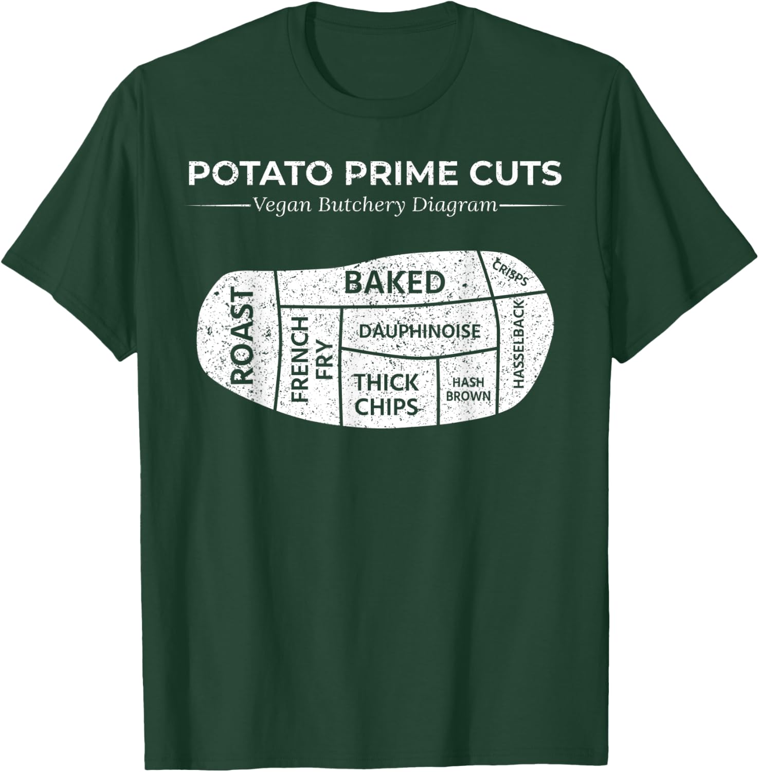 Potato Prime Cuts Funny Vegan Gift T-Shirt - T-Shirt | Forest