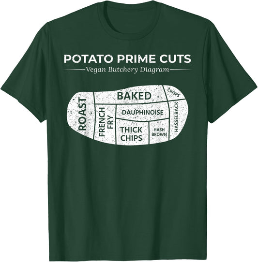 Potato Prime Cuts Funny Vegan Gift T-Shirt - T-Shirt | Forest