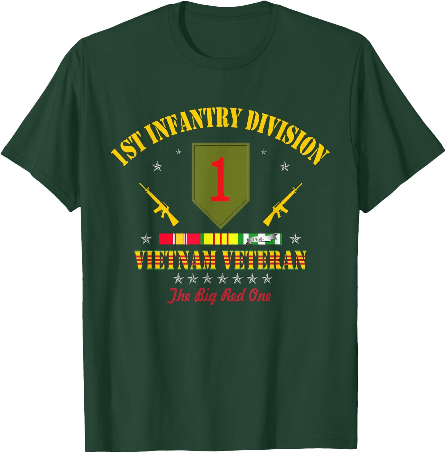 US Army 1st Infantry Division Vietnam Veteran Gift T-Shirt - T-Shirt | Forest