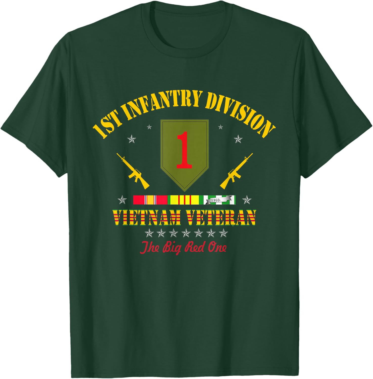US Army 1st Infantry Division Vietnam Veteran Gift T-Shirt - T-Shirt | Forest