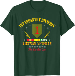 US Army 1st Infantry Division Vietnam Veteran Gift T-Shirt - T-Shirt | Forest