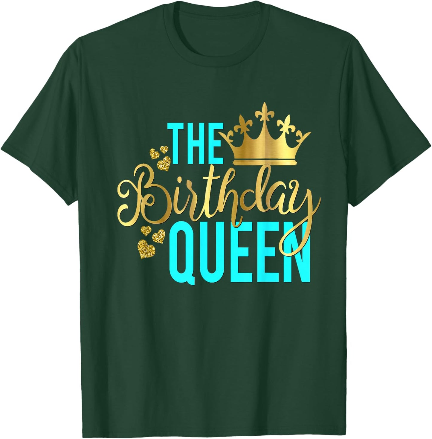 The Birthday Queen Aqua Milestone Matching Squad T-Shirt - T-Shirt | Forest