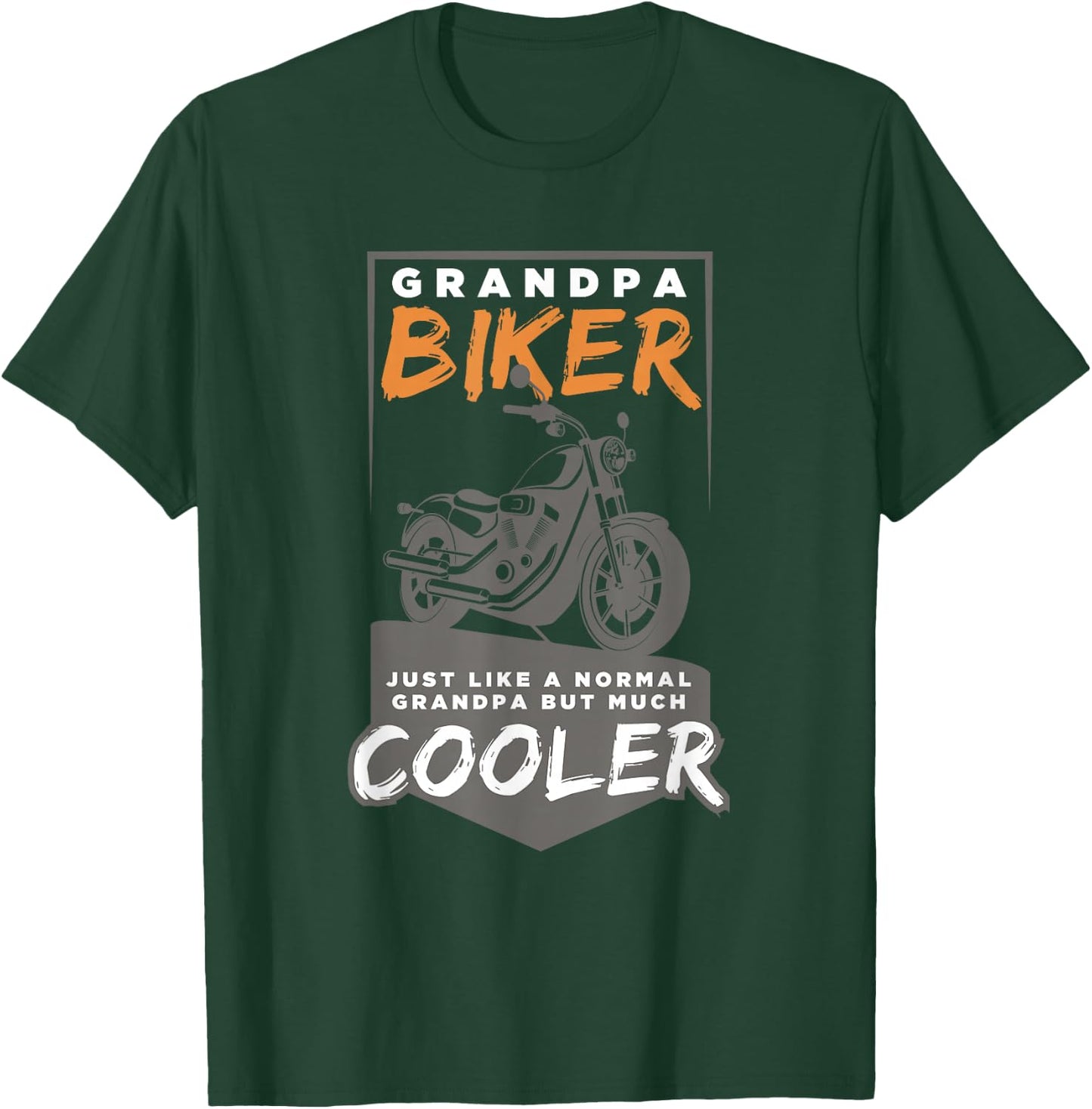 Cool Grandpa Biker, Motorcycle Lover Grandpa T-Shirt - T-Shirt | Forest