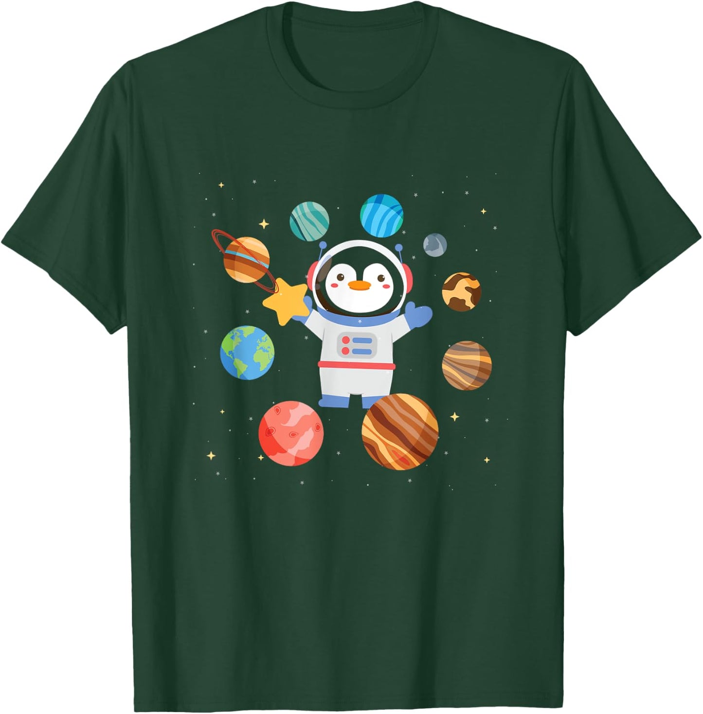 Cute Penguin Astronaut | Galaxy | Space Penguins T-Shirt - T-Shirt | Forest