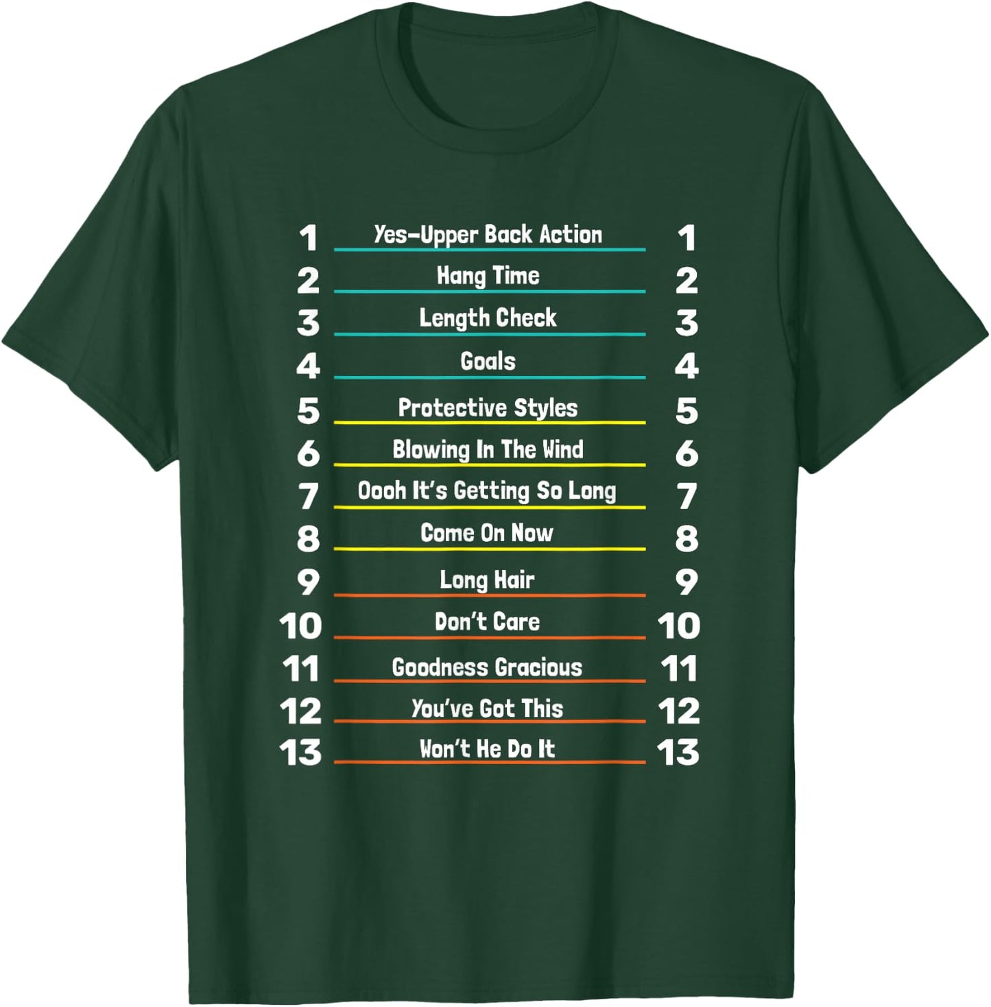 Track Your Long Natural Hair Length Check T-Shirt - T-Shirt | Forest