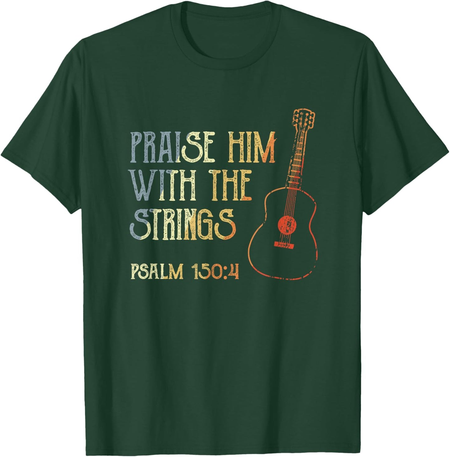Guitarist Christian Music Guitar Player Bible Verse T-Shirt - T-Shirt | Forest