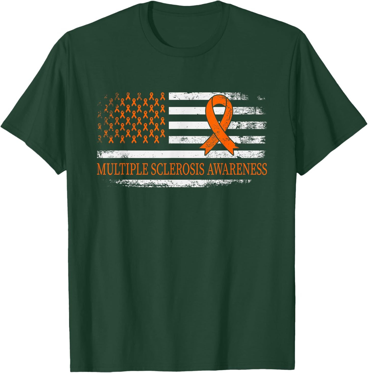 Orange Ribbon MS - Multible Sclerosis Awareness T-Shirt - T-Shirt | Forest