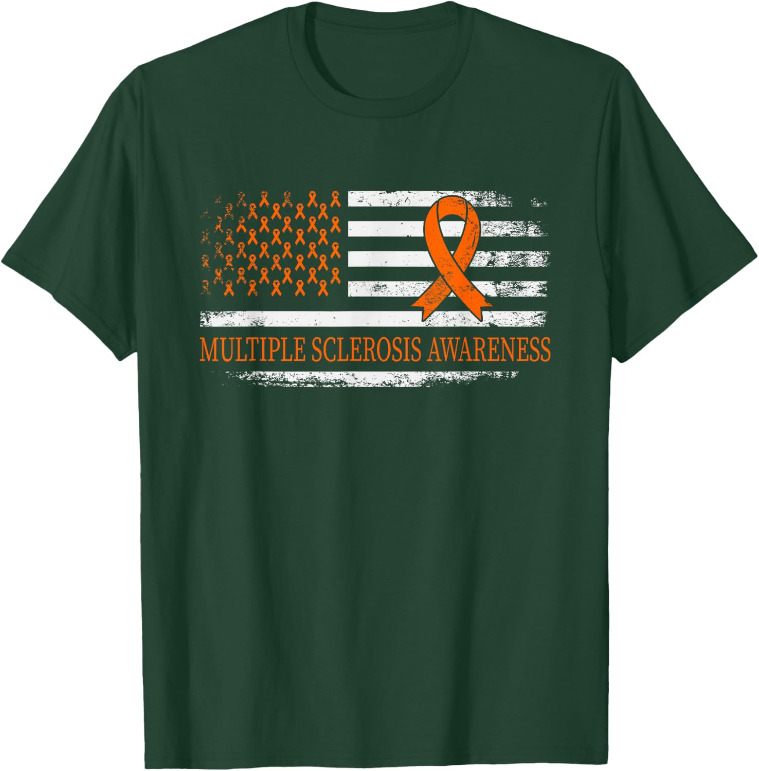 Orange Ribbon MS - Multible Sclerosis Awareness T-Shirt - T-Shirt | Forest