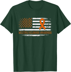 Orange Ribbon MS - Multible Sclerosis Awareness T-Shirt - T-Shirt | Forest
