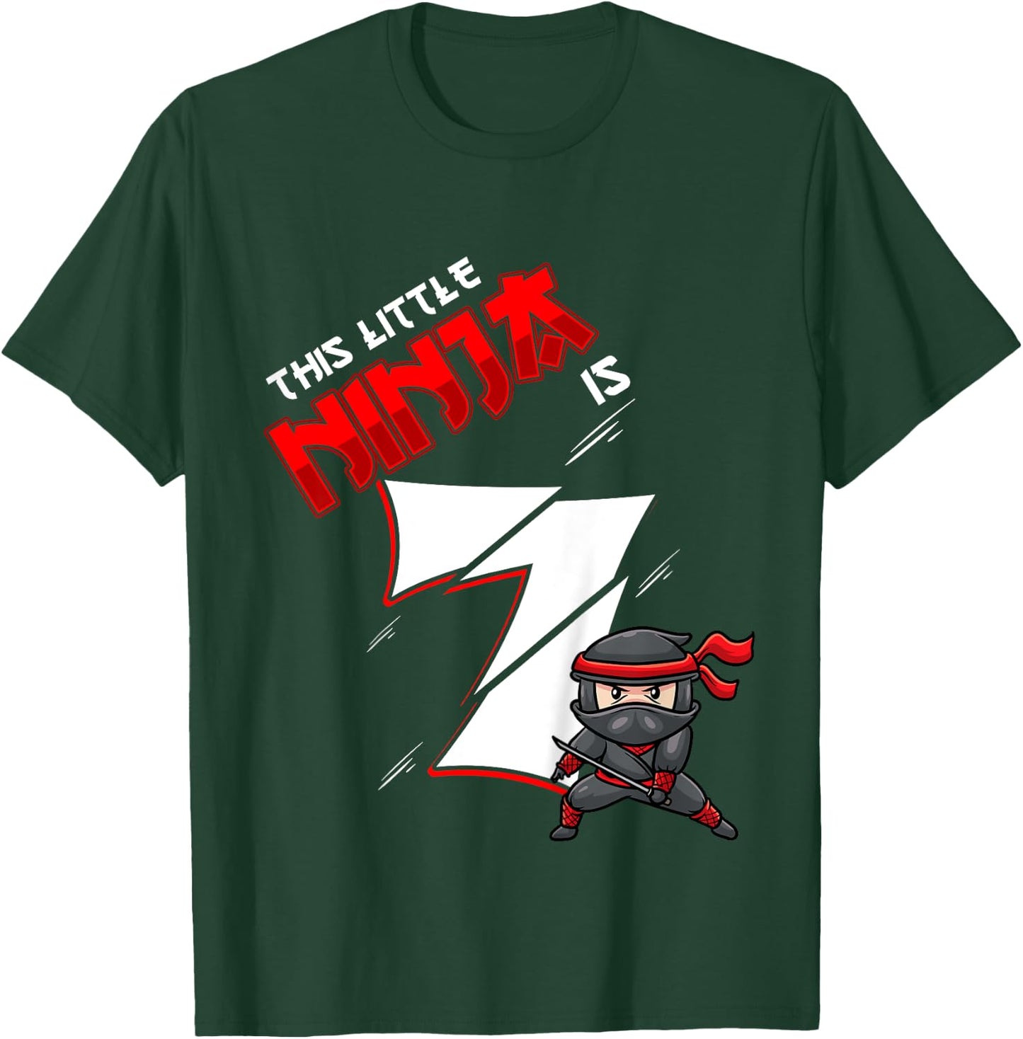 Kids 7th Birthday For Boy 7 Years Old Ninja T-Shirt - T-Shirt | Forest