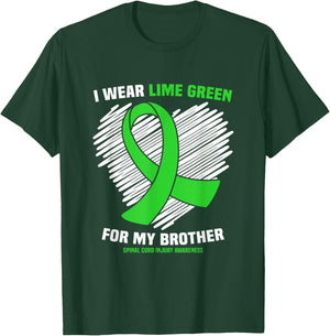 Wear Lime Green For My Brother Spinal Cord Injury Awareness T-Shirt - T-Shirt | Forest