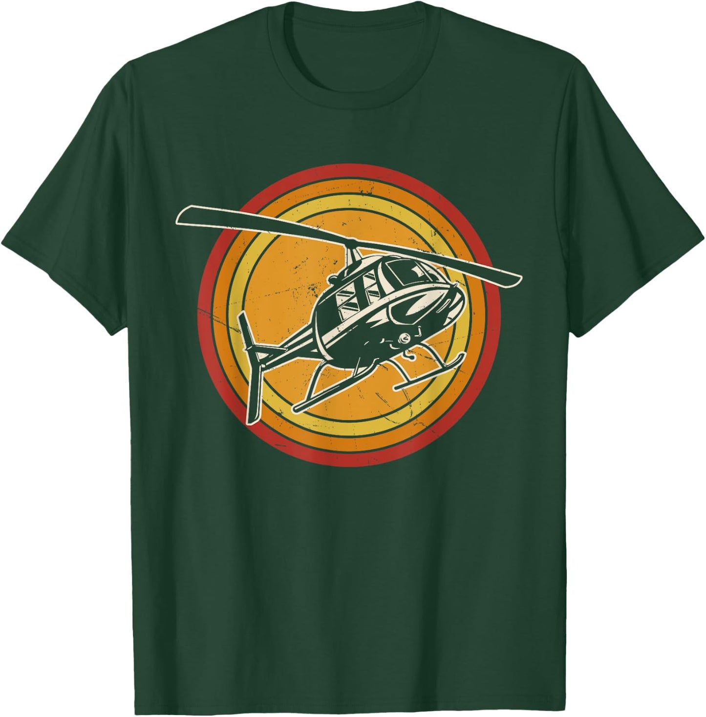 Helicopter Vintage T-Shirt - T-Shirt | Forest