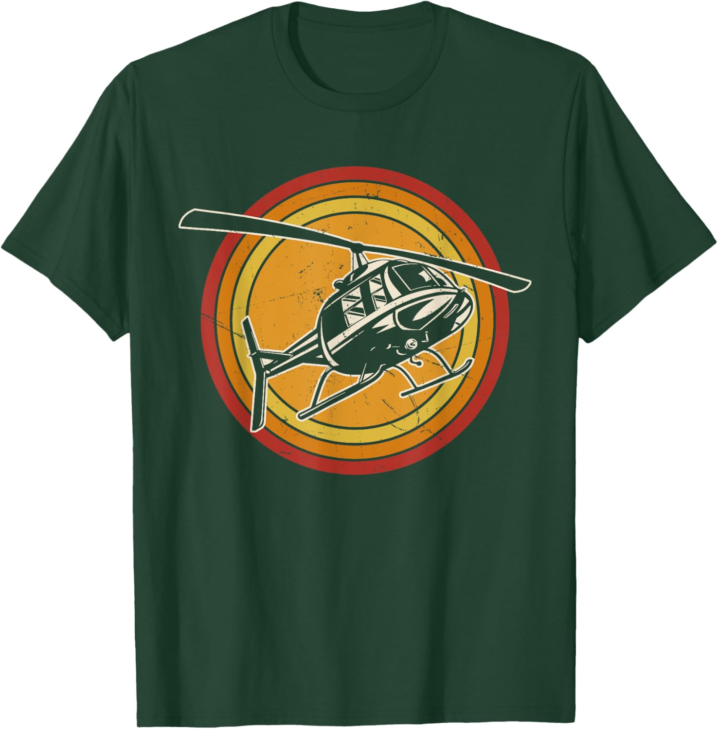 Helicopter Vintage T-Shirt - T-Shirt | Forest