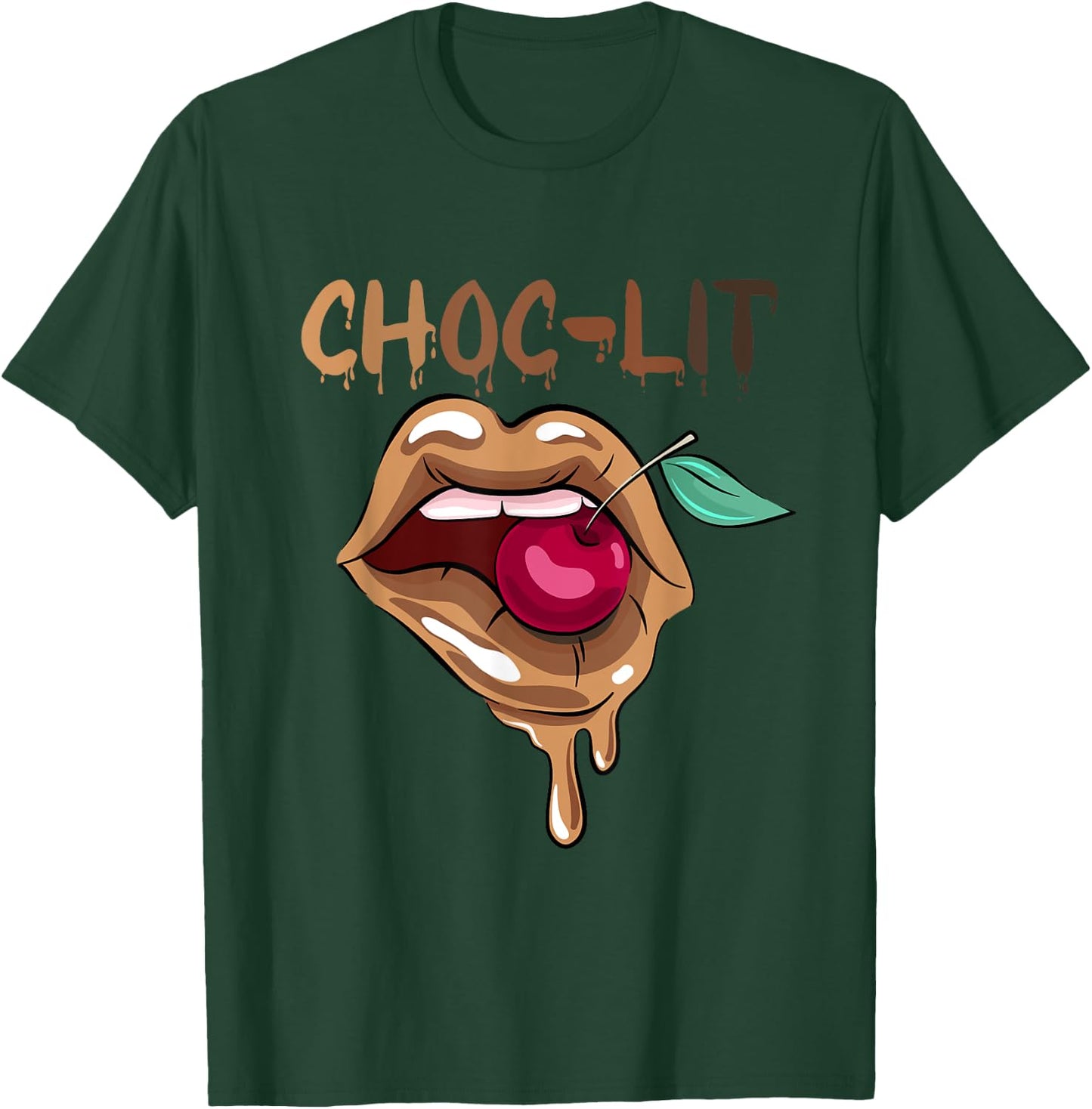 Cool Melanin Girl Lips Cherry Black Girls Magic Style T-Shirt - T-Shirt | Forest