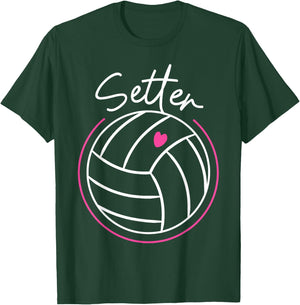 Volleyball Player Team Setter T-Shirt - T-Shirt | Forest